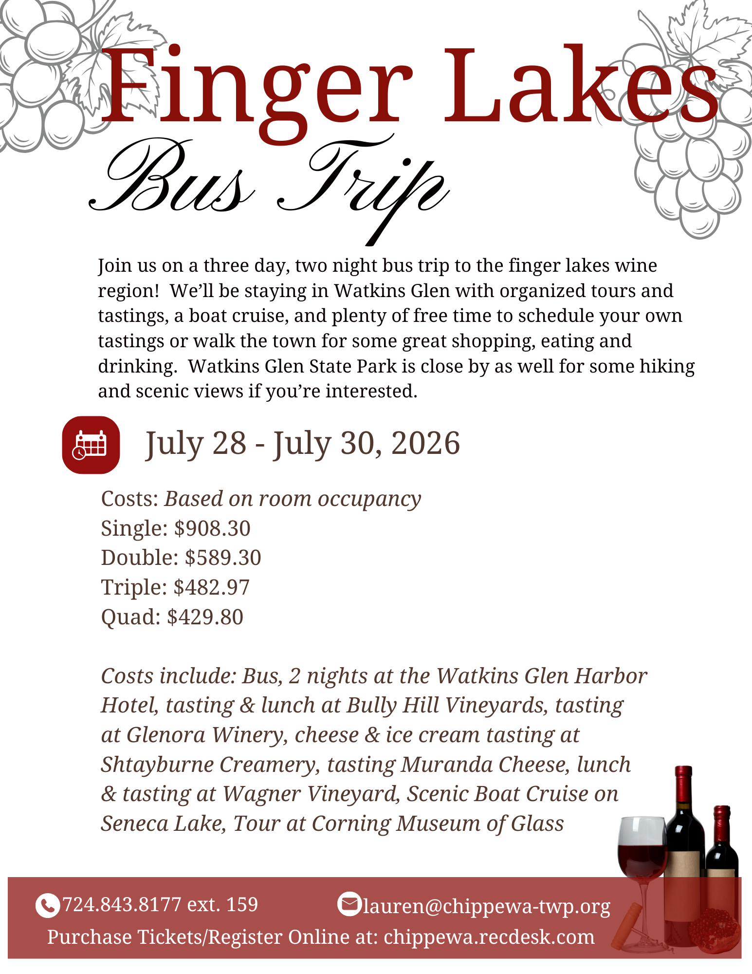 Finger Lakes Wine Country Bus Trip