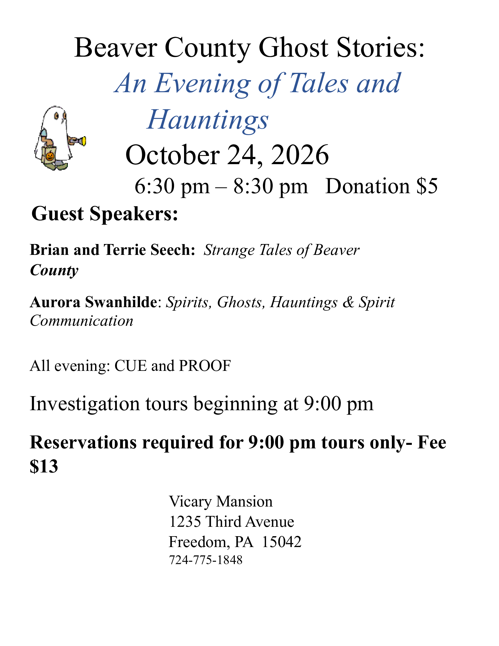 Beaver County Ghost Stories