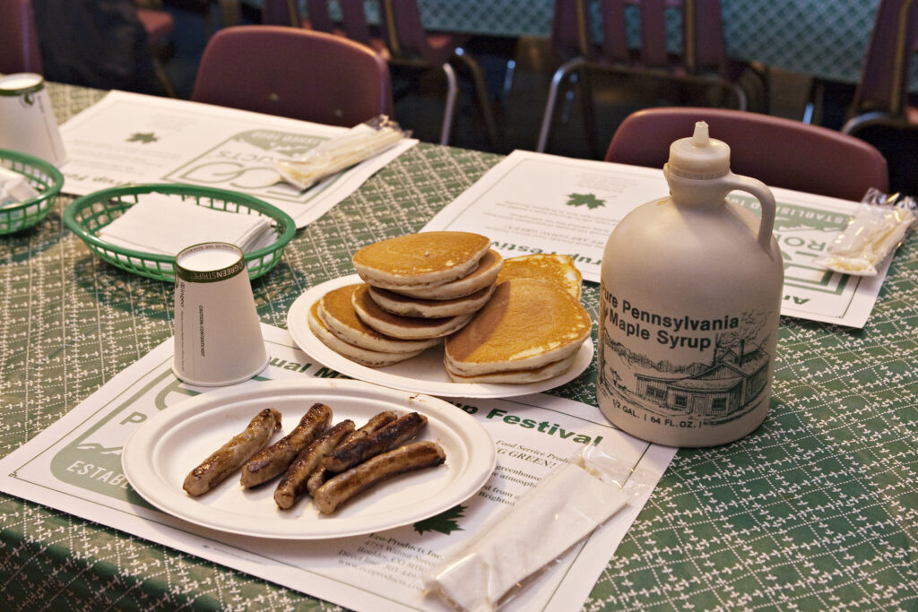 Picture of pancakes at the Beaver County Maple Syrup Festival